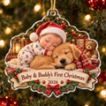 Baby & Buddy's First Christmas personalized acrylic ornament