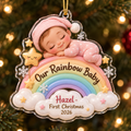 Our Rainbow Baby personalized acrylic ornament
