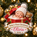 Baby's First Christmas Gift Box personalized acrylic ornament