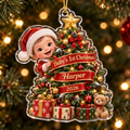 Baby's 1st Christmas Tree personalized acrylic ornament