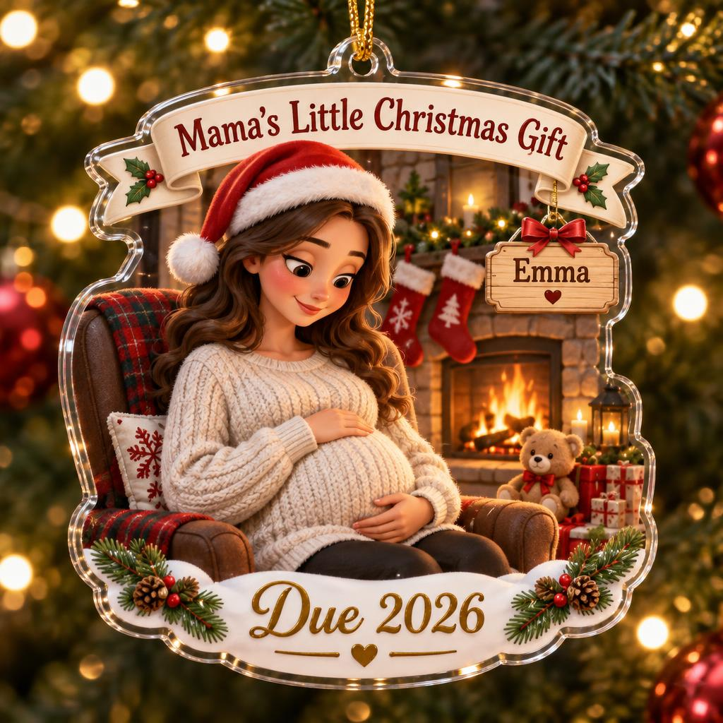 Mama's Little Christmas Gift personalized acrylic ornament
