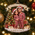 Our First Christmas As Mommy & Daddy personalized acrylic ornament