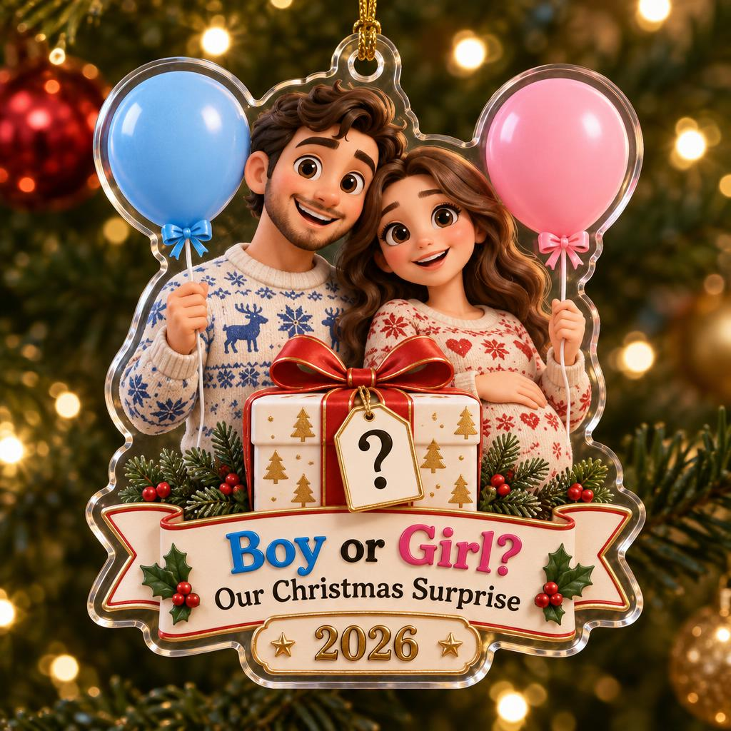 Boy Or Girl Christmas Surprise personalized acrylic ornament