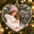 Mom To Be Heart personalized acrylic ornament