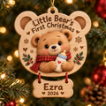 Little Bear's First Christmas personalized wooden ornament