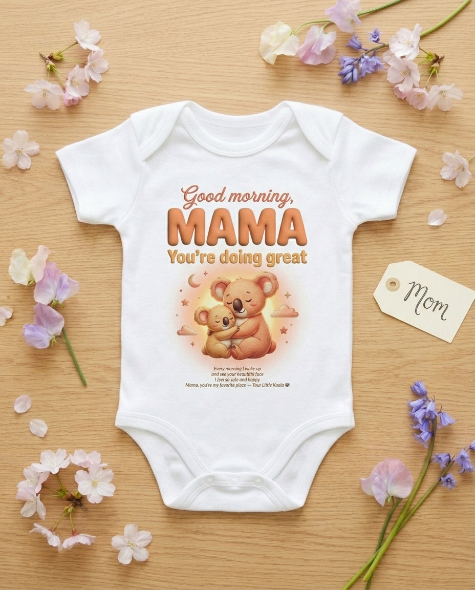 TotKind - Koala Good Morning Mama - Baby Onesie