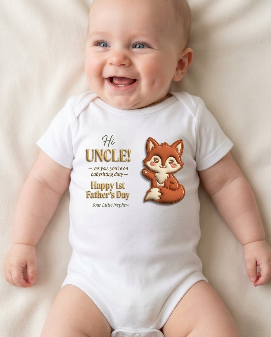 TotKind - Fox Uncle 1st Father's Day - Baby Onesie