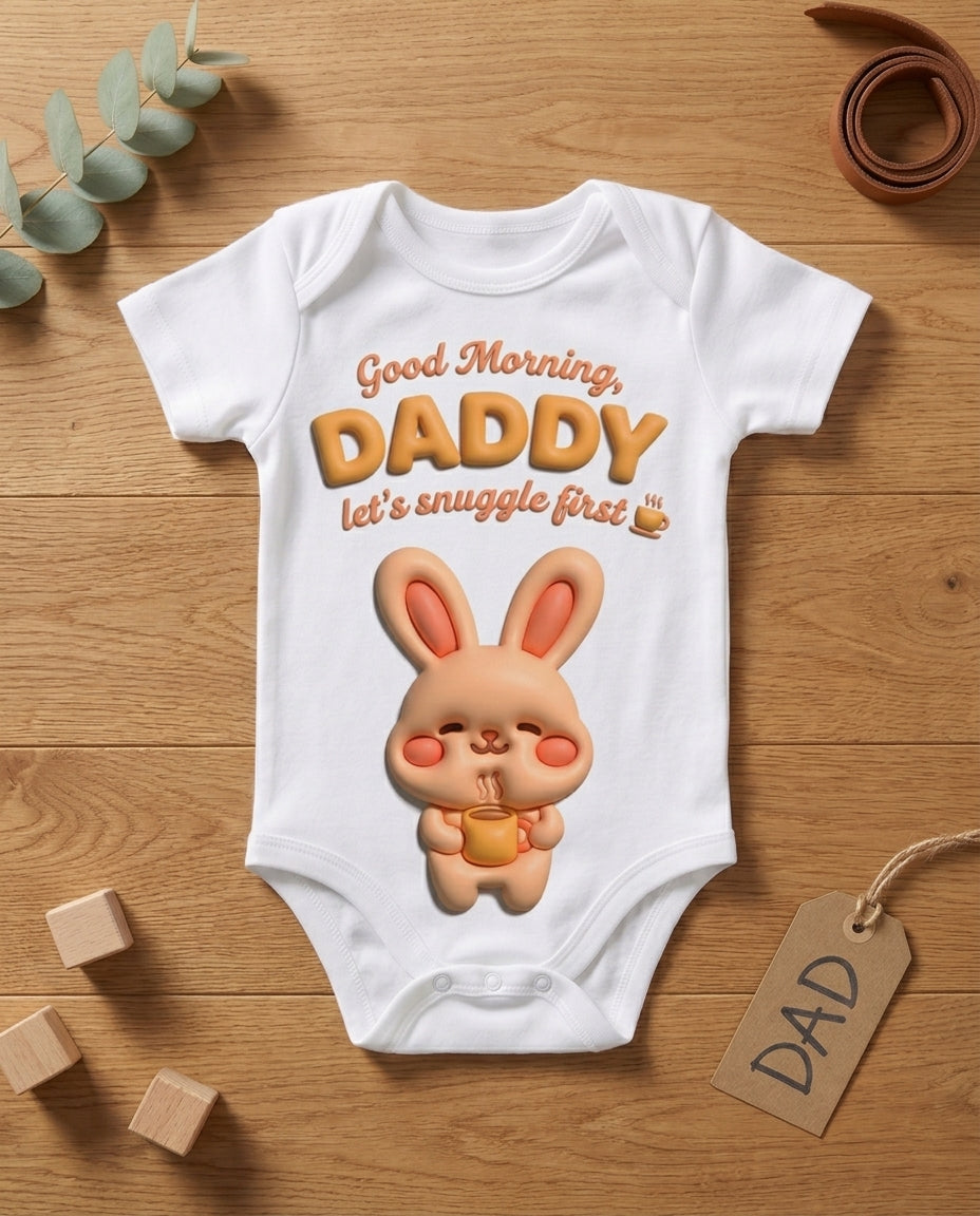 TotKind - Bunny Morning Snuggle Dad - Baby Onesie