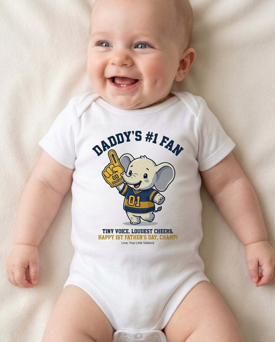 TotKind - Elephant Foam Finger Daddy Fan - Baby Onesie - 12052026