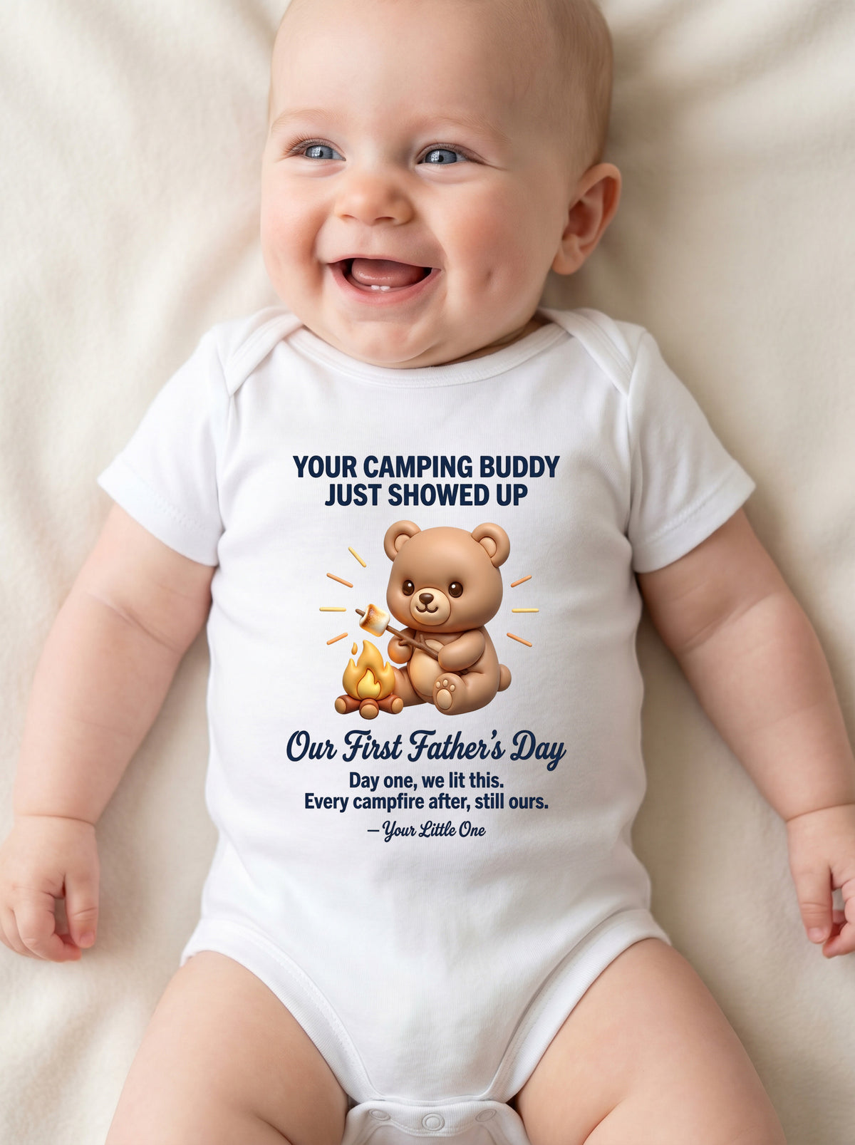 TotKind - NEW Campfire Buddy Bear Our First - Baby Onesie - 21052026