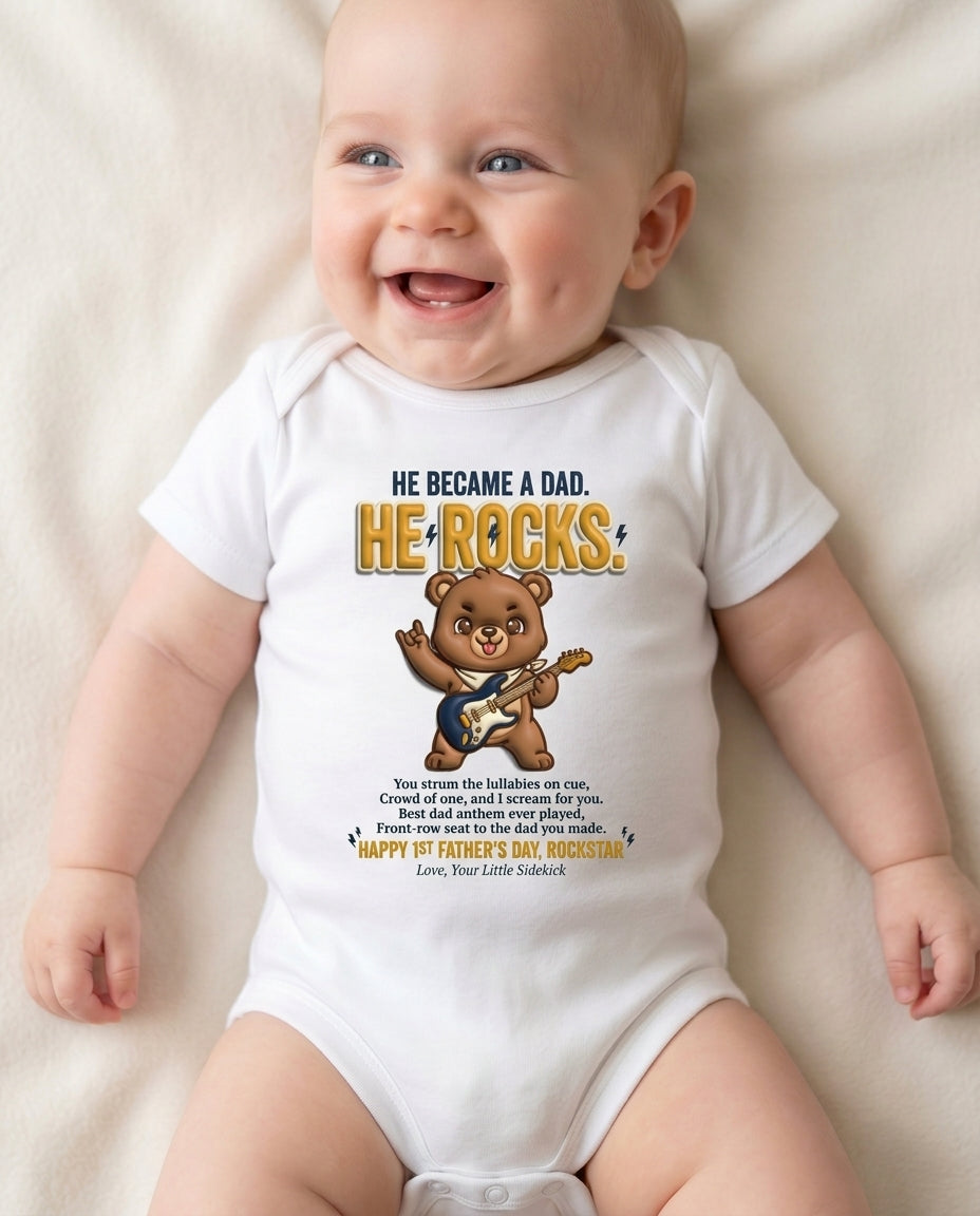 TotKind - He Rocks - Baby Onesie