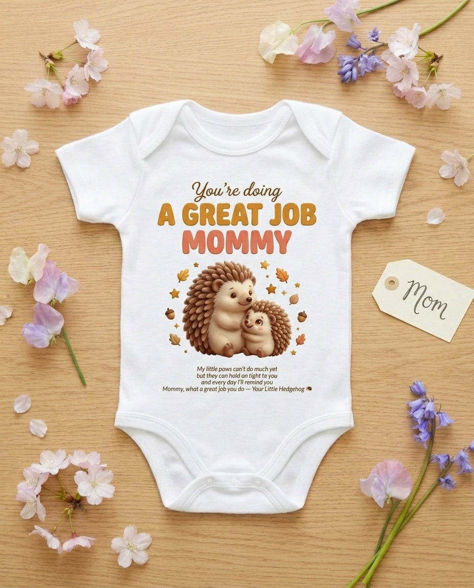 TotKind - Hedgehog Great Job Mommy - Baby Onesie