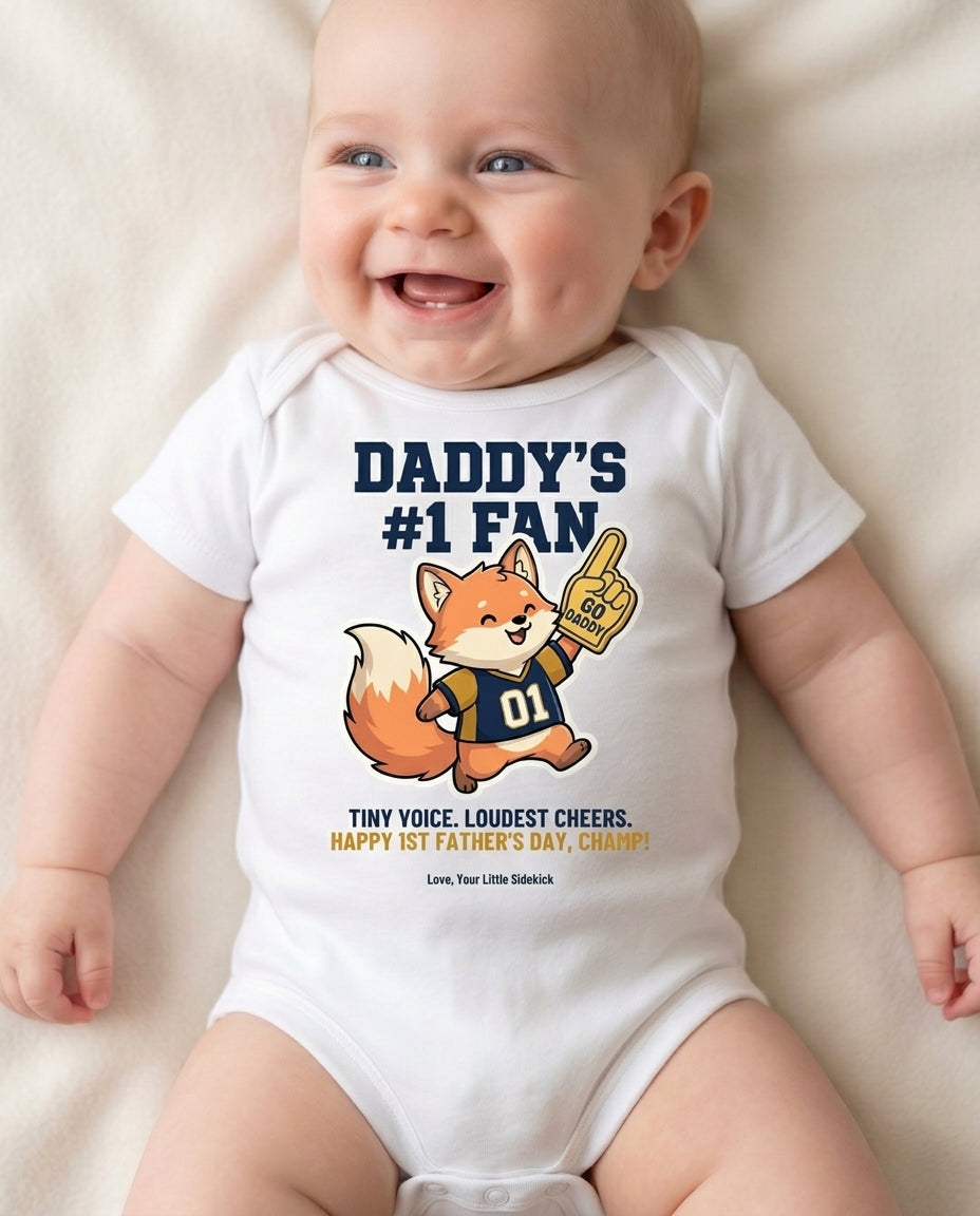 TotKind - Fox Foam Finger Daddy Fan - Baby Onesie - 12052026
