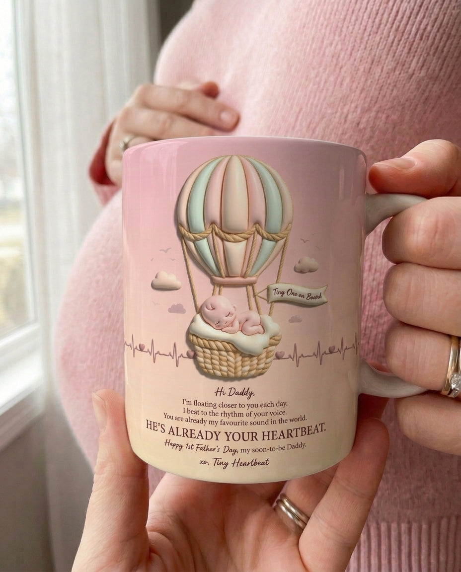 TotKind - NEW2 Pastel Hot Air Balloon Cradle Bump Mug with H - Mug - 20052026