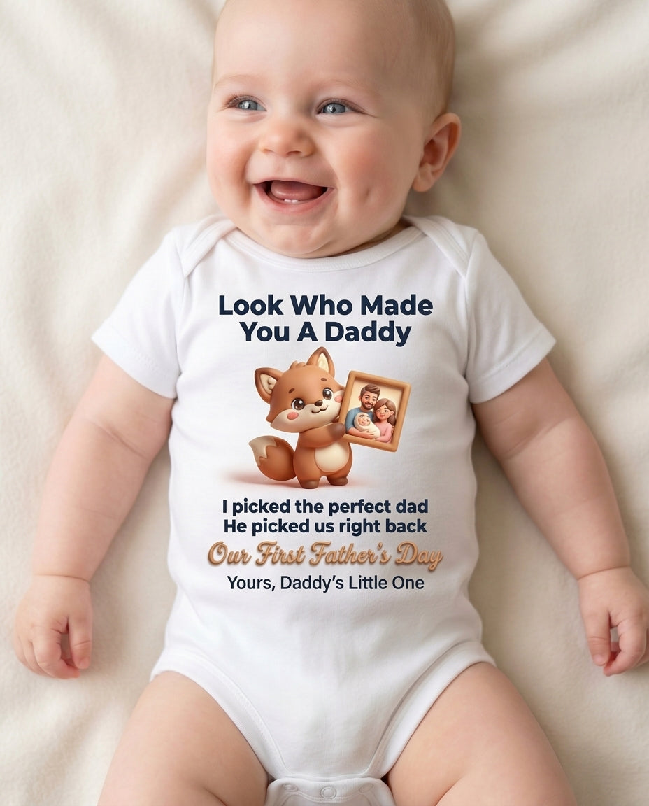 TotKind - NEW1 H2bH16 Warm-Pastel-Gradient Mom-to-Dad Voice - Baby Onesie - 19052026