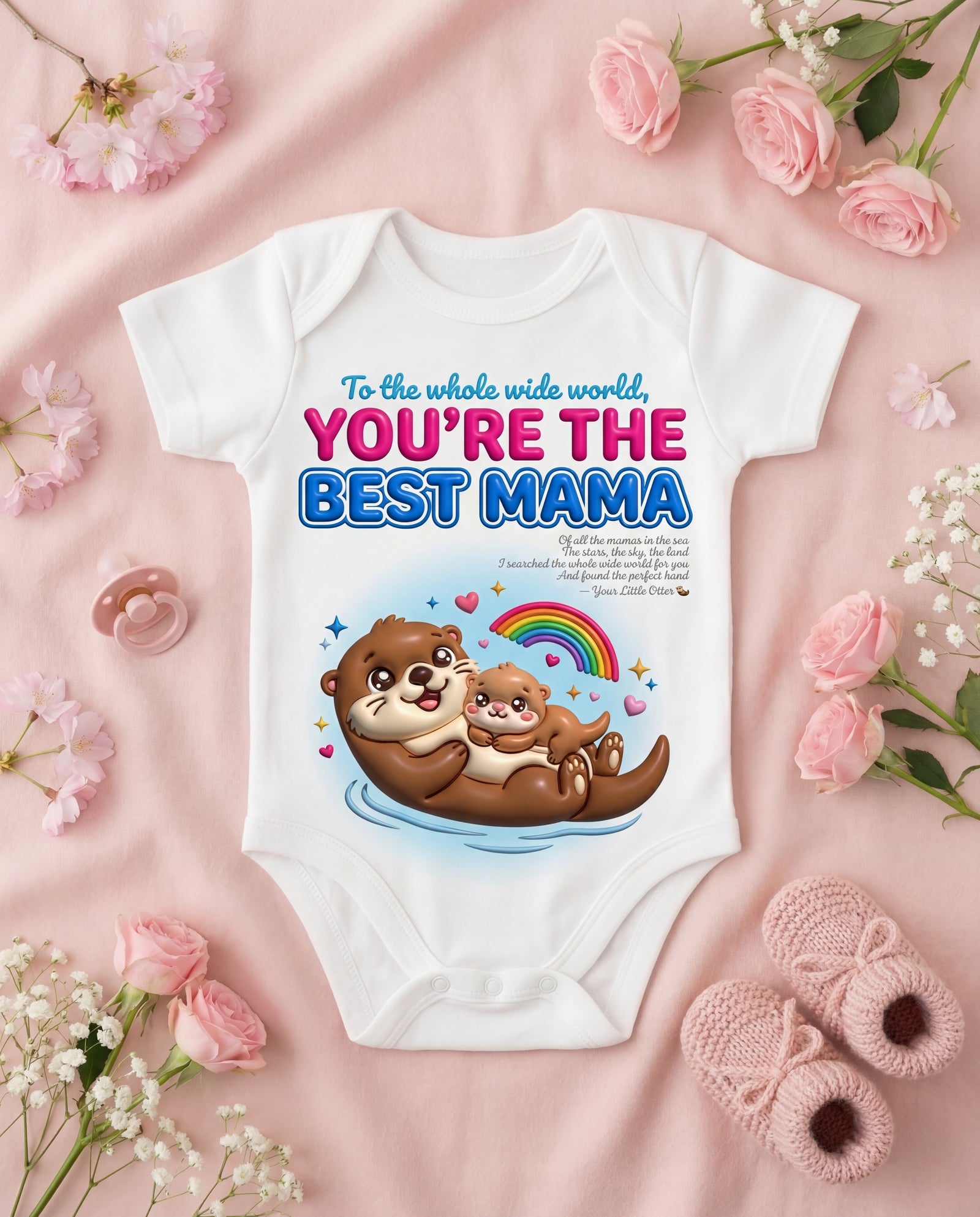 Otter You're the Best Mama Baby Onesie
