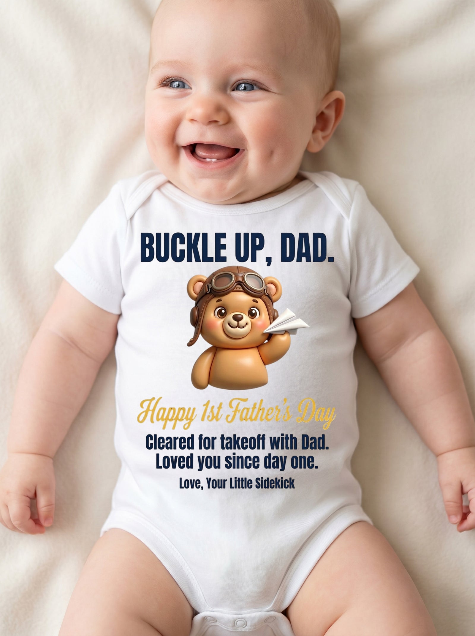 TotKind - H3 Single-Line Headline Test on Co-Pilot Bear Happ - Baby Onesie - 21052026