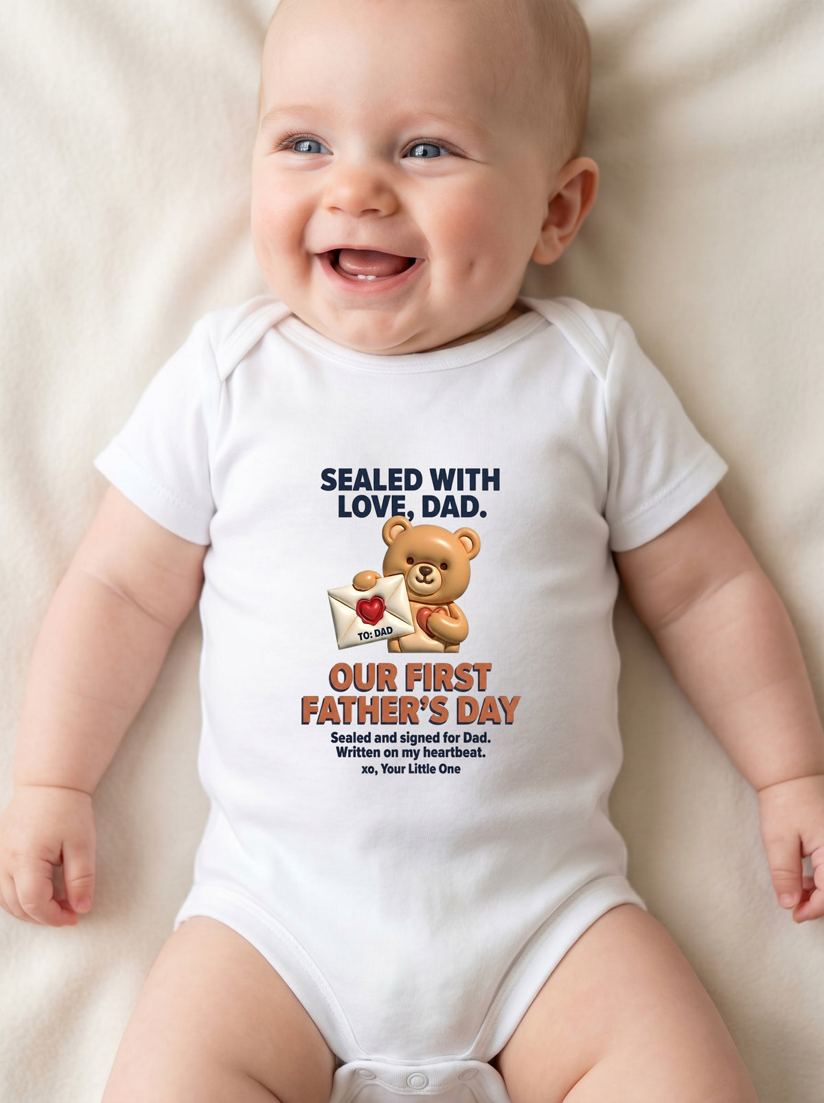 TotKind - H4 Sans-Serif Climax Test on Sealed Letter Bear Ou - Baby Onesie - 21052026