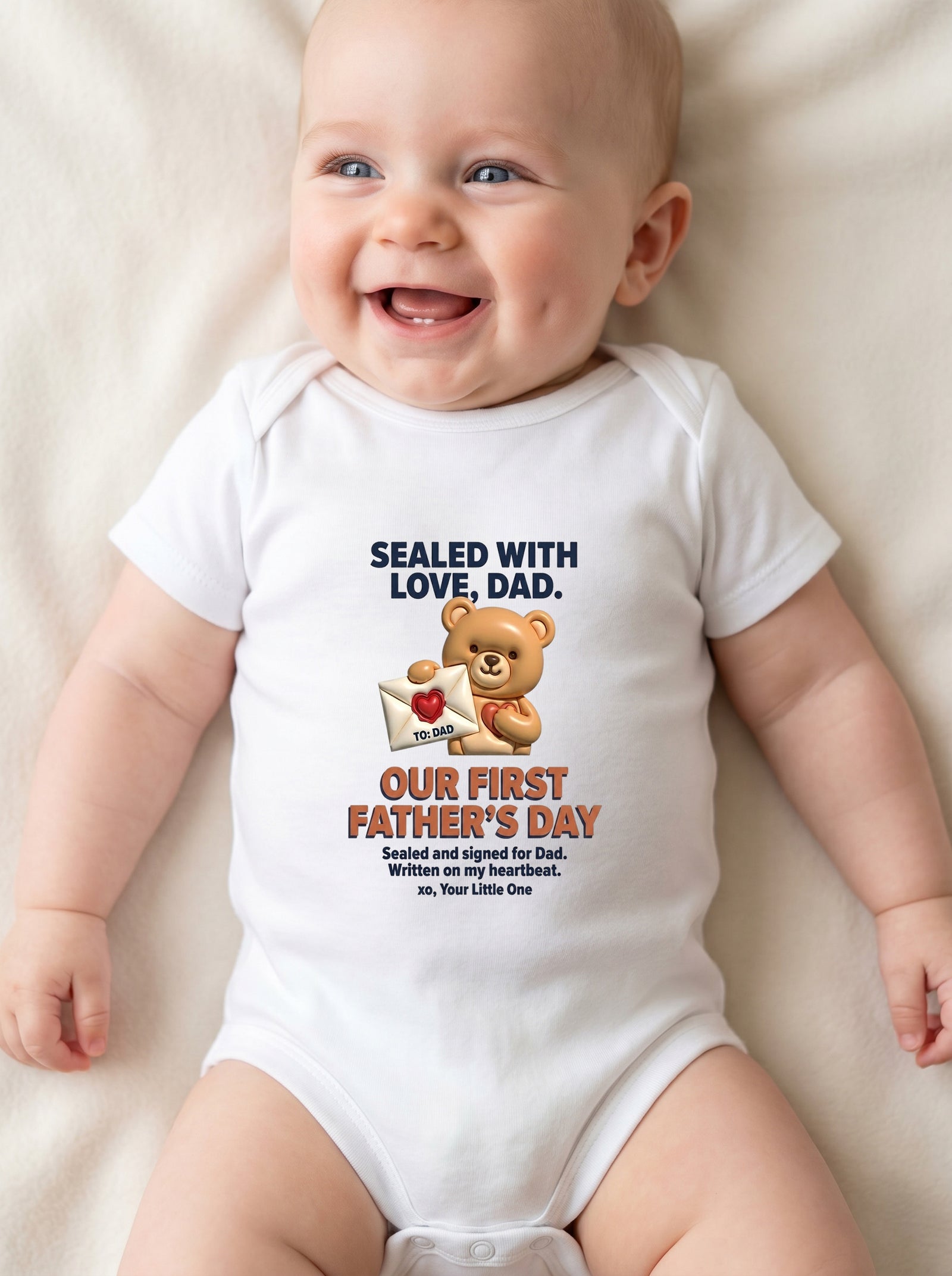 TotKind - H4 Sans-Serif Climax Test on Sealed Letter Bear Ou - Baby Onesie - 21052026