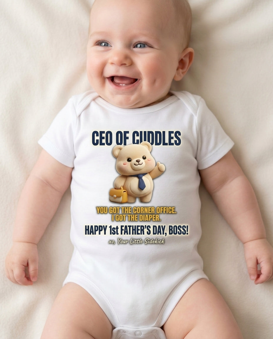 TotKind - CEO Of Cuddles Necktie Bear - Baby Onesie