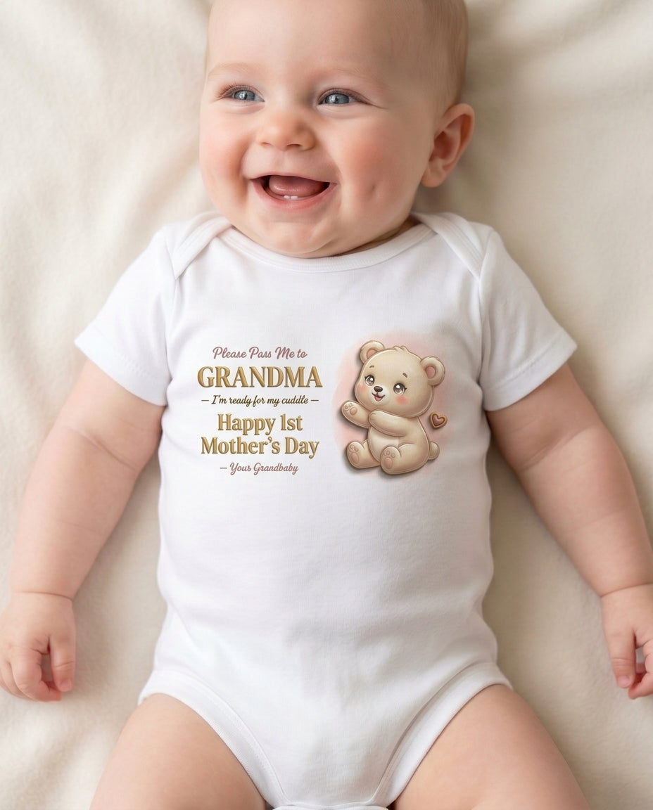 TotKind - Bear Grandma 1st Mother's Day - Baby Onesie