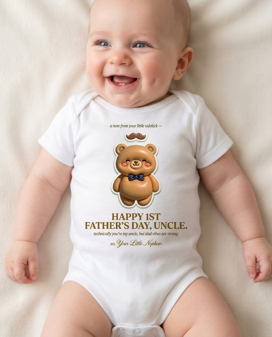 TotKind - Bear Nephew Bow Tie for Uncle FD - Baby Onesie
