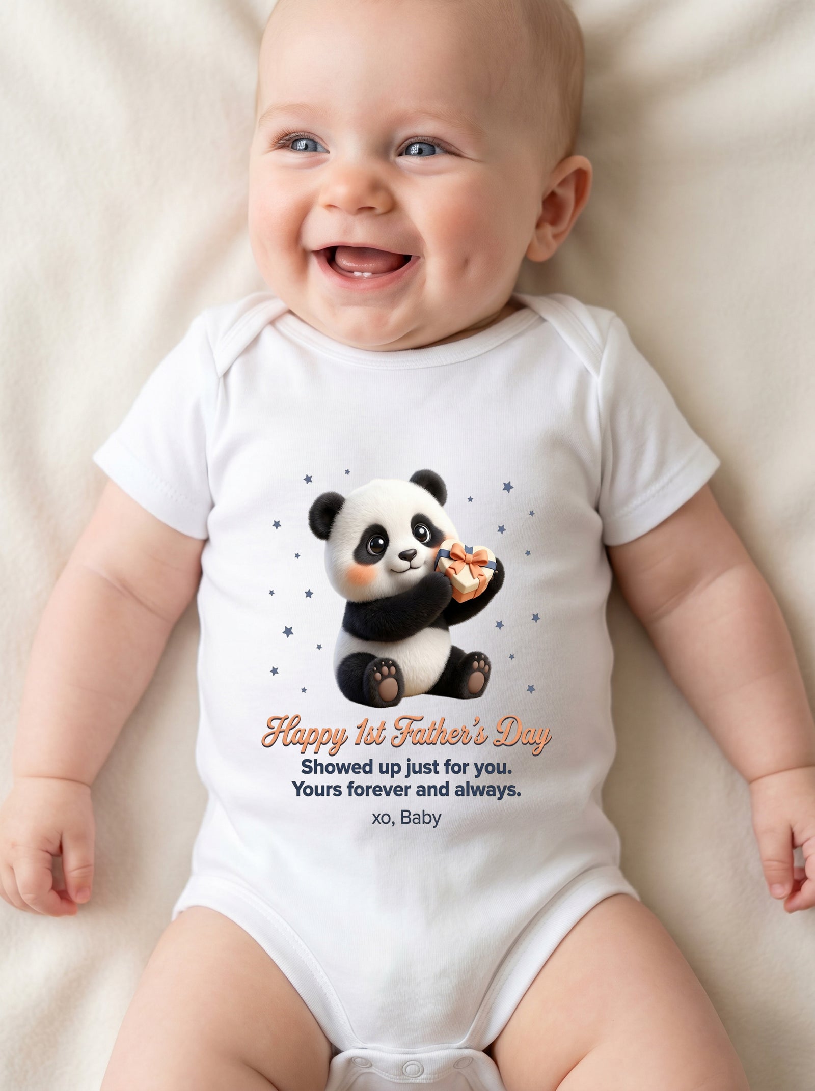 TotKind - NEW1 I Picked You Dad  Baby Panda With Bow-Wrapped - Baby Onesie - 20052026