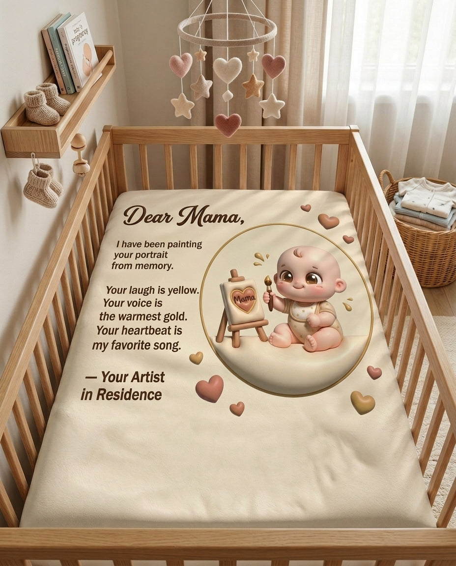TotKind - Baby Painting Mamas Portrait - Blanket