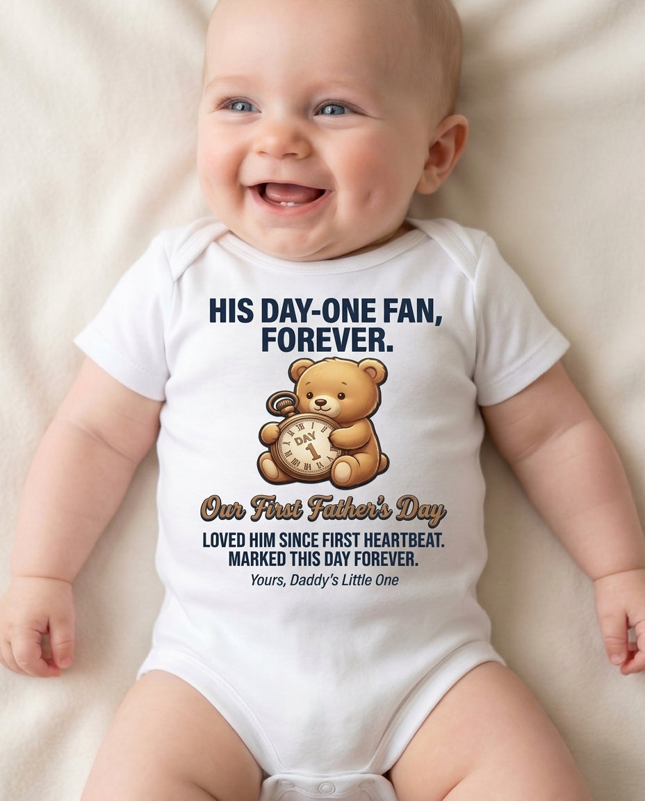 TotKind - FD-H Maximized  Pocket Watch Bear Day-One Engraved - Baby Onesie - 14052026