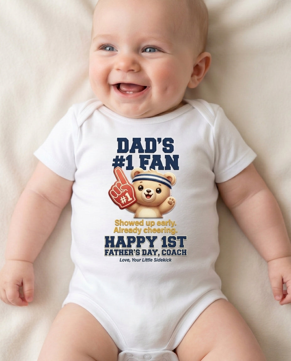 TotKind - Foam Finger Bear  Dads 1 Fan FD-I Fusion - Baby Onesie