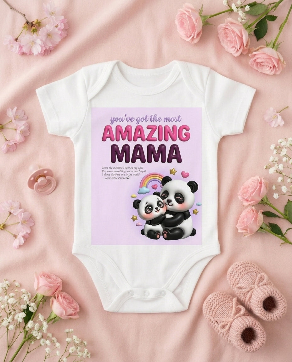 Panda Amazing Mama Baby Onesie