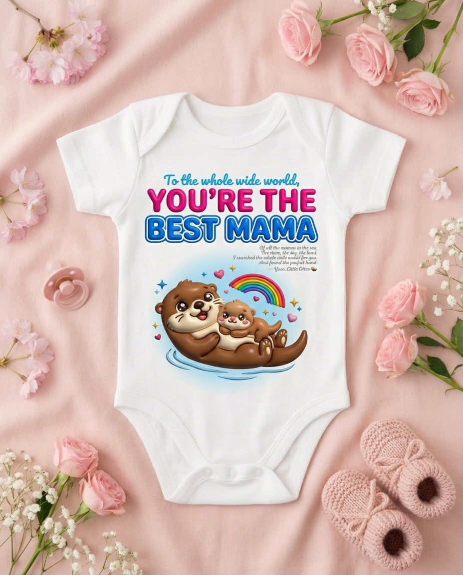 Otter You're the Best Mama Baby Onesie