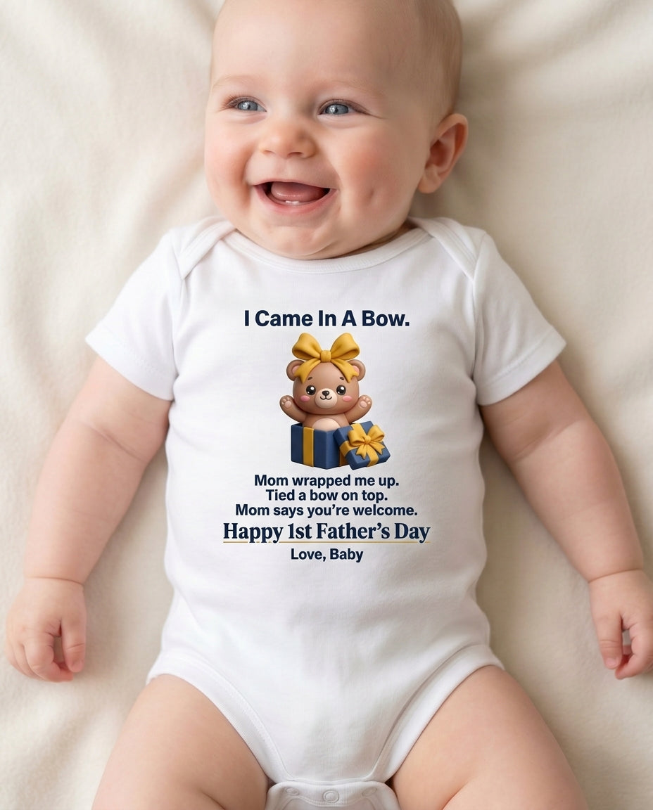 TotKind - Wrapped Bear v4  I Came In A Bow  Reddit Mom Says - Baby Onesie - 10052026