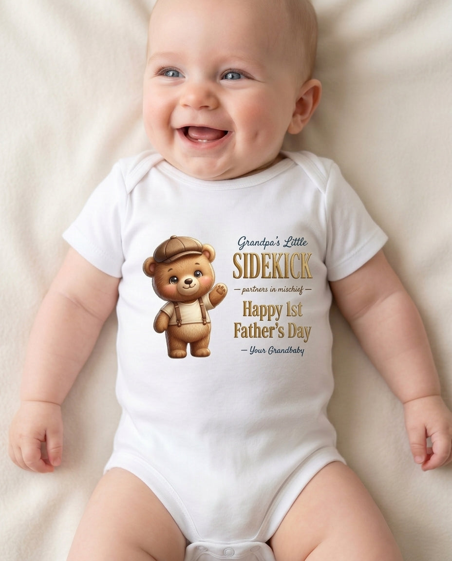 TotKind - Bear Grandpa's Sidekick 1st Father's Day - Baby Onesie