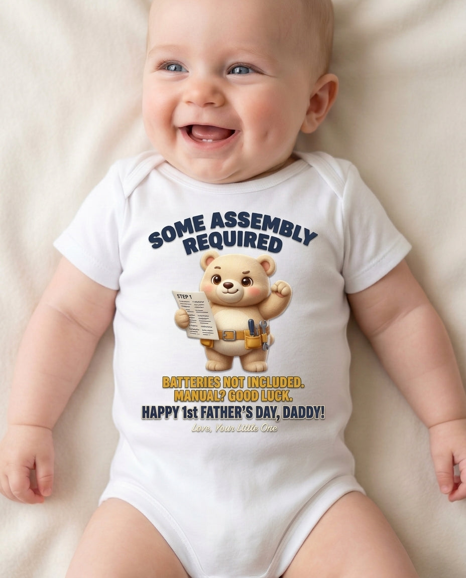TotKind - Some Assembly Required Toolbelt Bear - Baby Onesie