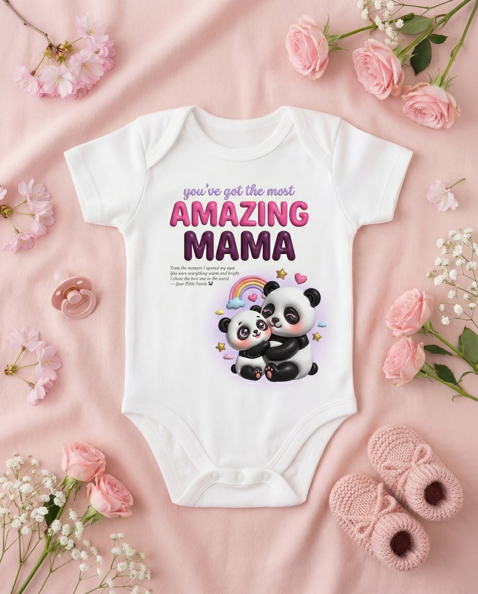 Panda Amazing Mama Baby Onesie