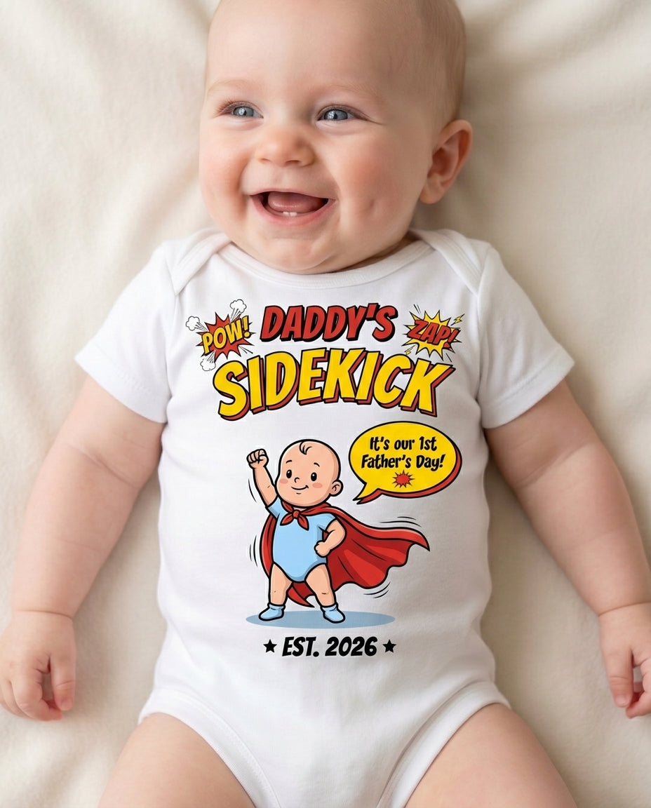 TotKind - Daddy Sidekick Hero - Baby Onesie