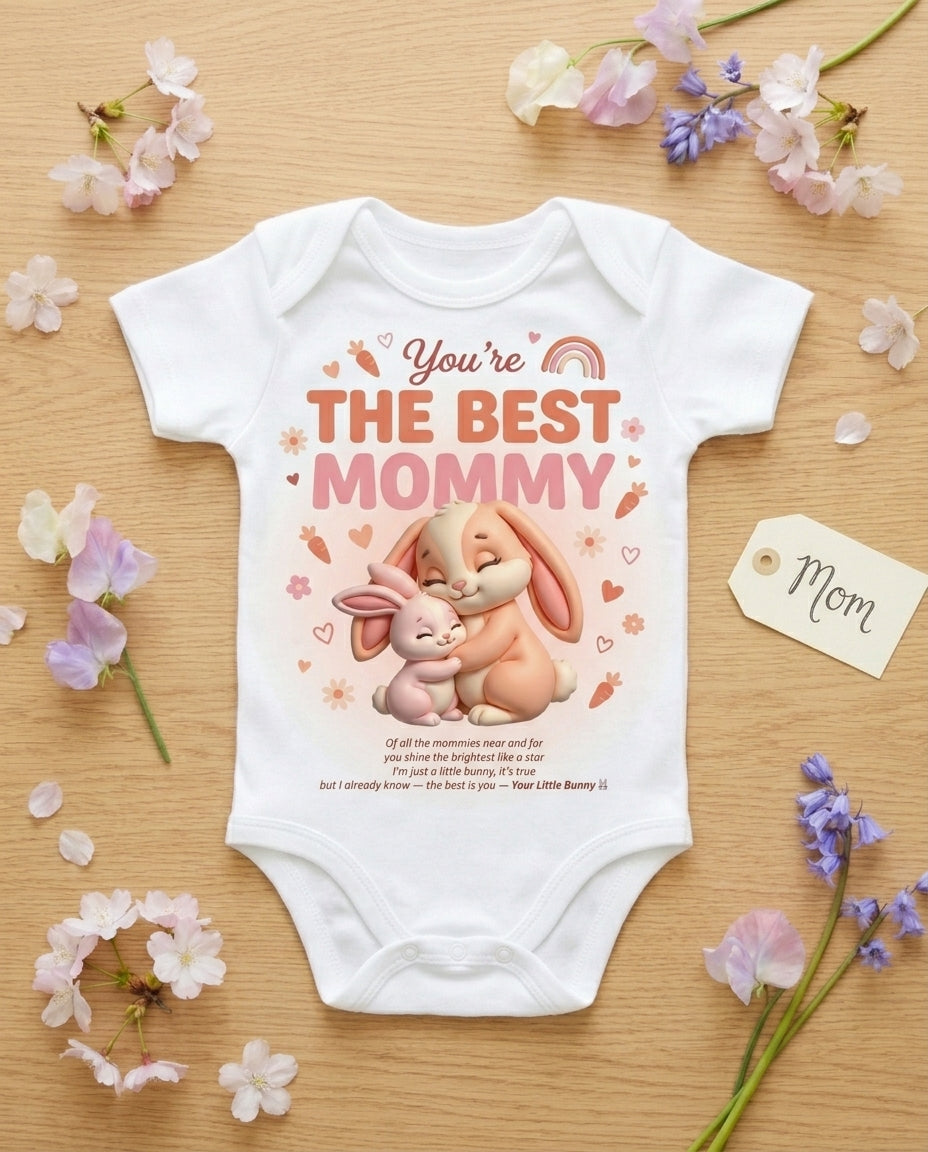 TotKind - Bunny Youre the Best Mommy - Baby Onesie