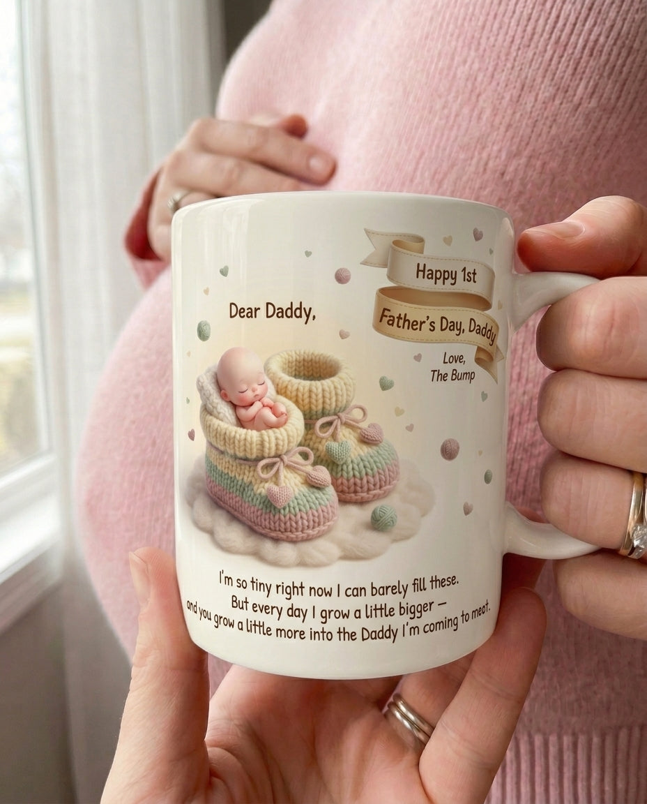 TotKind - NEW1 Tiny Crochet Booties Womb-Vessel Bump Mug - Mug - 22052026