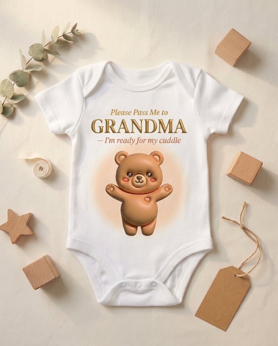 TotKind - Bear Pass Me To Grandma - Baby Onesie