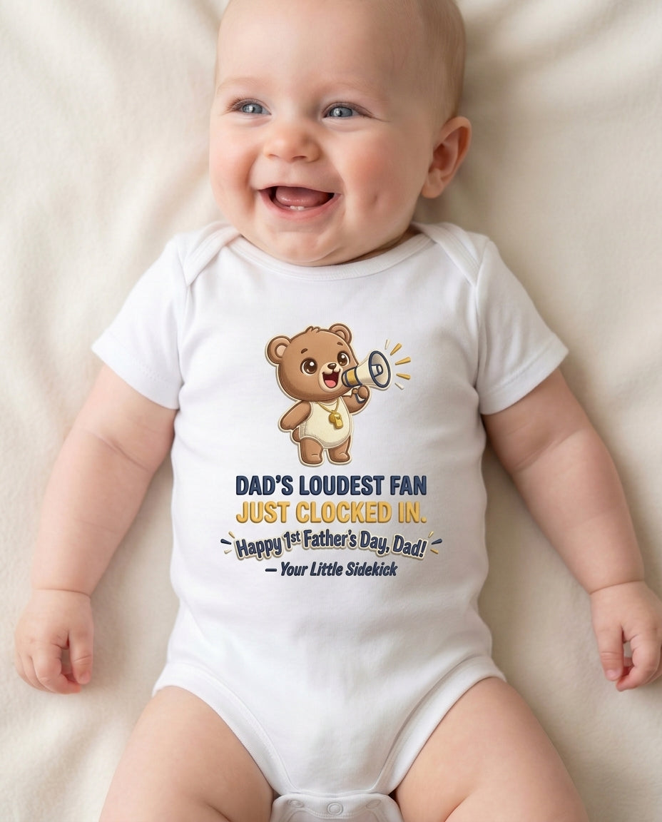 TotKind - Loudest Fan Just Clocked In - Baby Onesie