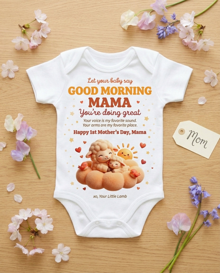 TotKind - Lamb Good Morning Mama - Baby Onesie