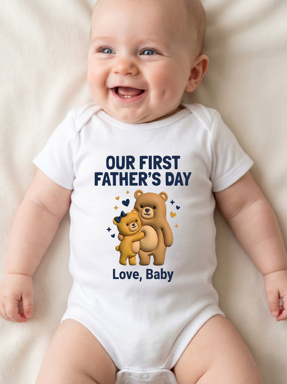 TotKind - H4 Bold Sans-Serif Climax on Letter-to-Dad Bear - Baby Onesie - 18052026