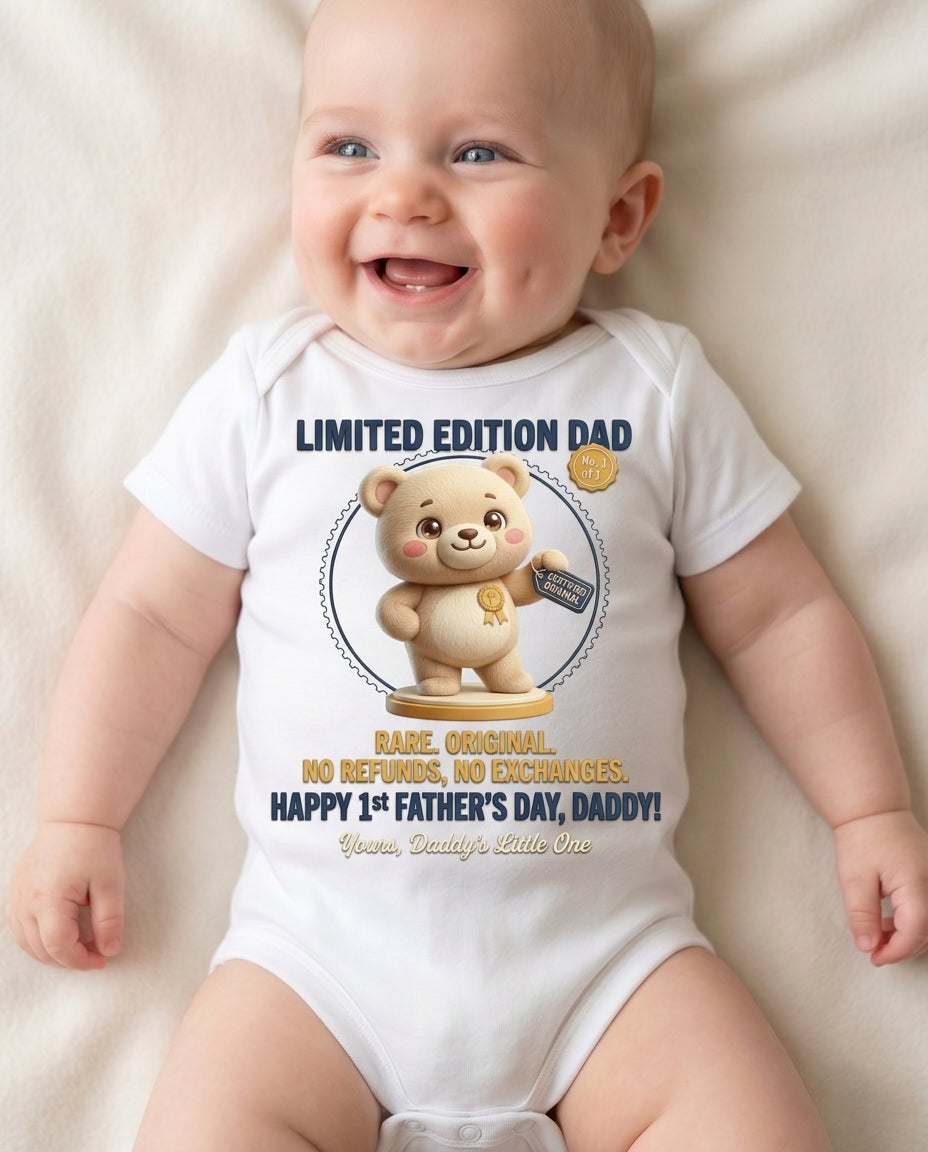 TotKind - Limited Edition Dad Collectible Stamp Bear - Baby Onesie
