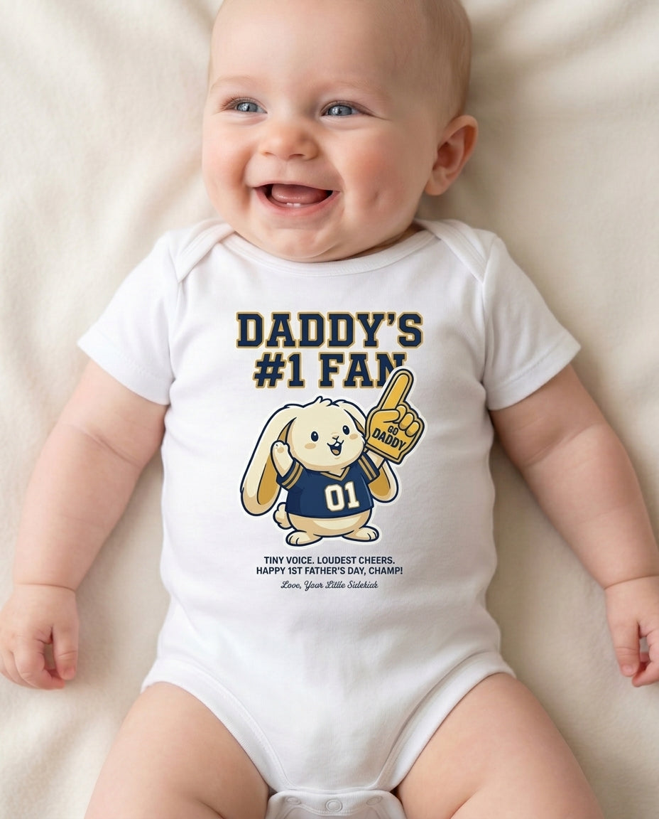 TotKind - Bunny Foam Finger Daddy Fan - Baby Onesie - 12052026