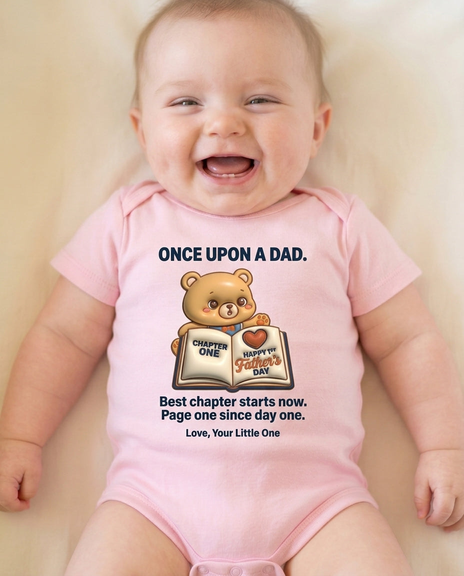 TotKind - Storybook Bear  Happy 1st Fathers Day - Baby Onesie - 11052026