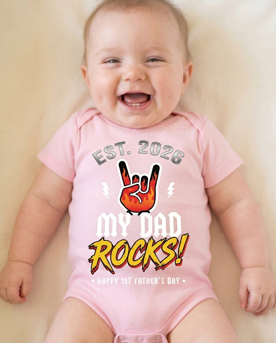 TotKind - My Dad Rocks - Baby Onesie