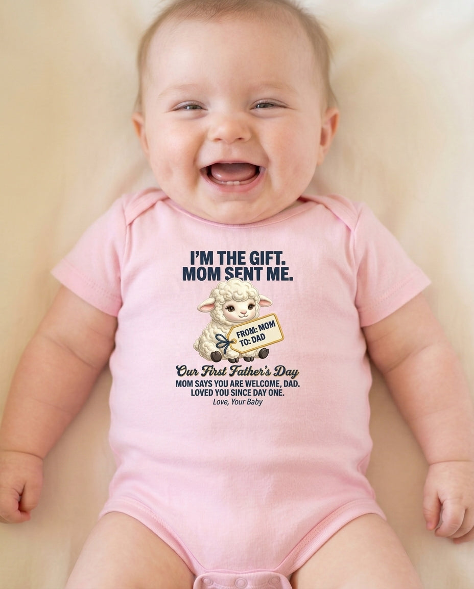 TotKind - H1  Baby Lamb Gift-Tag From Mom Reddit-template fo - Baby Onesie - 14052026