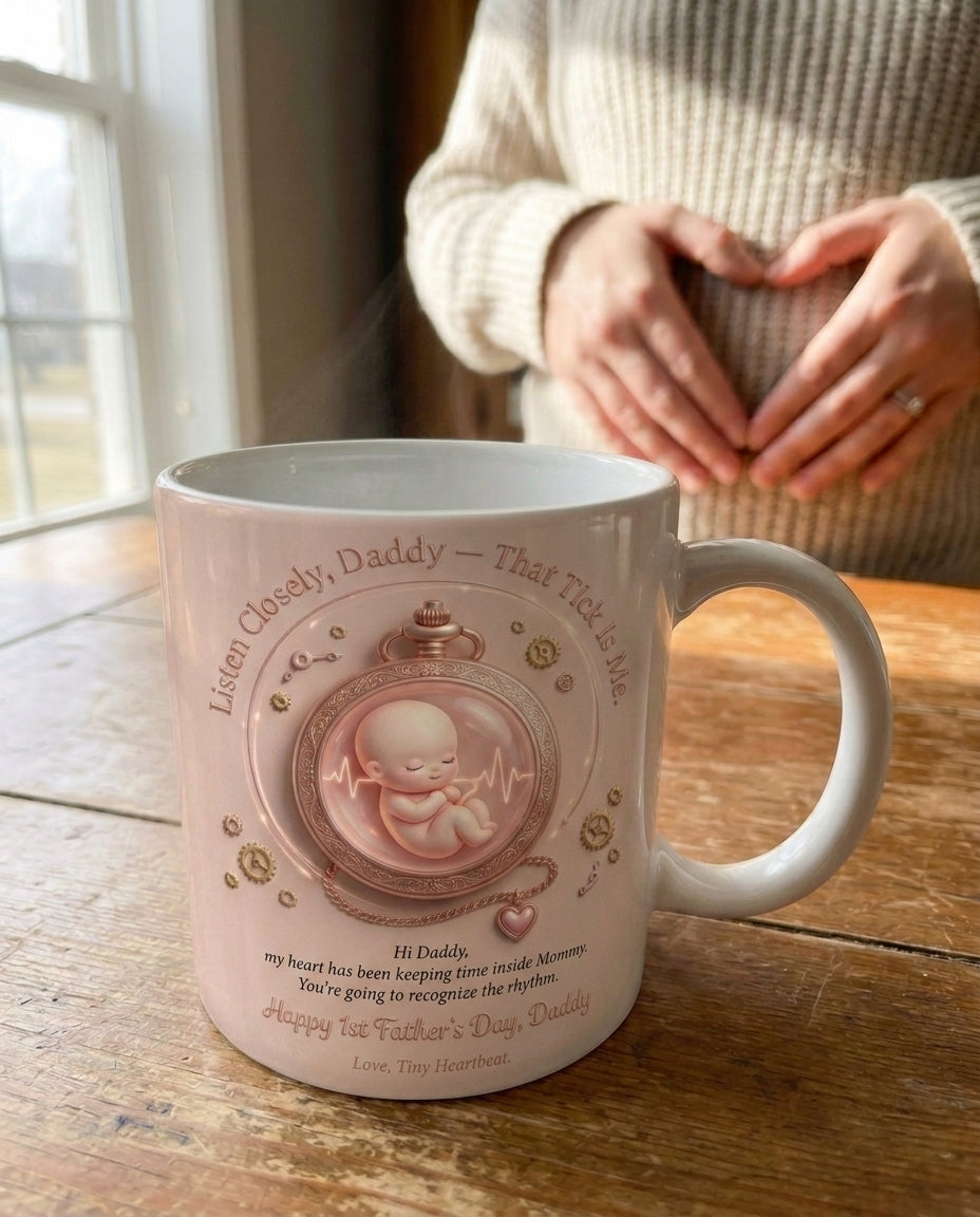 TotKind - NEW2 Vintage Rose-Gold Pocket Watch Heartbeat Crad - Mug - 21052026