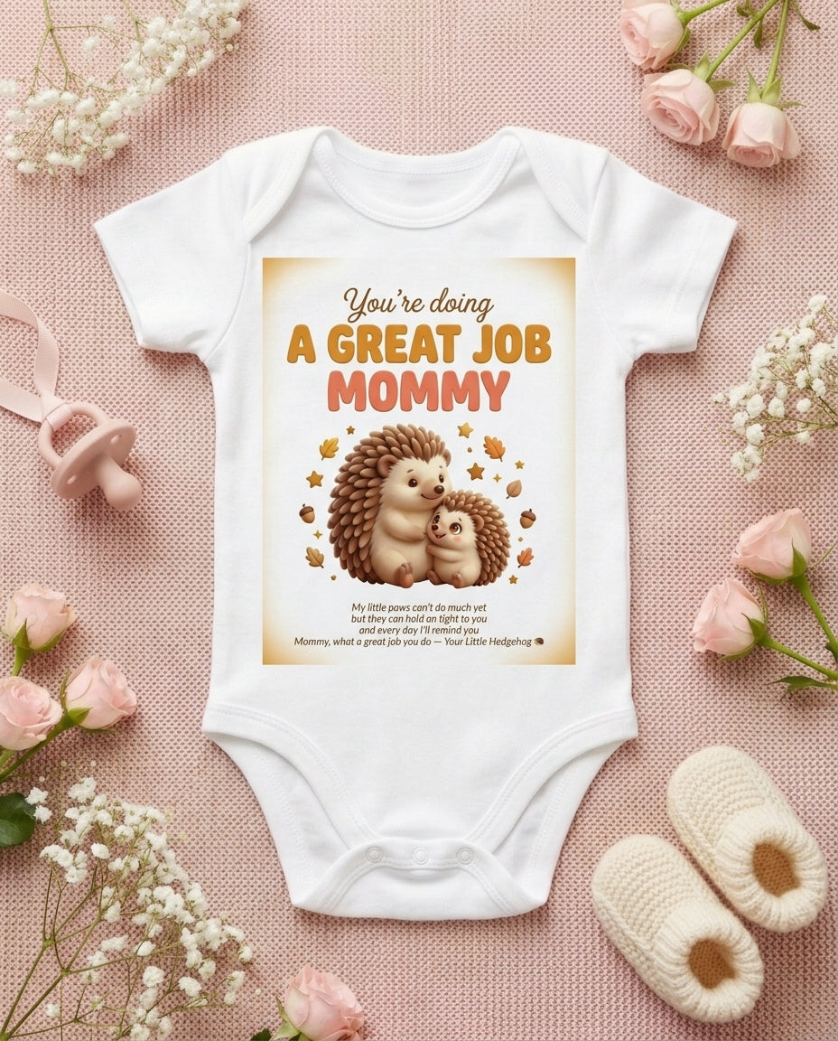TotKind - Hedgehog Great Job Mommy - Baby Onesie
